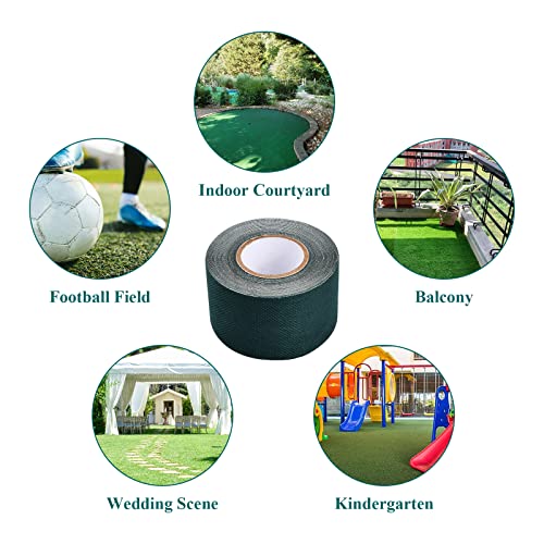 5cm*5m Kunstrasen Klebeband Grün Kunstrasennahtband Rasenband Gras Teppich Gras Klebeband Kunstrasenband Grünes Selbstklebendes Kunstrasenband Kunstrasen-Nähband