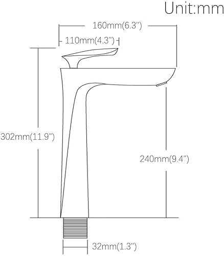 Miniatura 2 de Leekayer Grifo de lavabo de baño con manija única, un agujero de montaje en cubierta, acabado dorado cromado