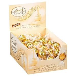 Lindt LINDOR White Chocolate Candy Truffles, Valentine’s Day Chocolate, 25.4 oz., 60 Count