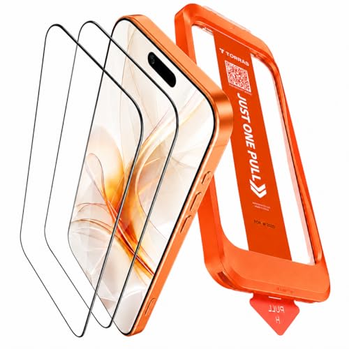 �y���s���Ȃ������K���X�zTORRAS GlassGo Ultra For iPhone 17 Pro Max �K���X�t�B���� �q��F���ޗ� �ČRMIL�K�i 9H+�d�x �S�ʕی� �ɍ׃x�[���Ή� ���E���h�G�b�W ���ȒP�\��t�� �����v��(Just One P