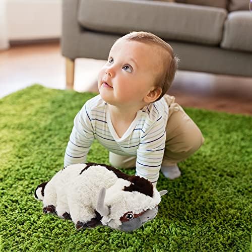 Firecos Plush Toy 50 cm Large Size 3D Stuffed Animals Soft Throw Pillow Cute Cow Plushie Cartoon Doll Toy Christmas Birthday Gift for Children (White and Brown)