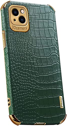 Funda protectora a prueba de golpes para iPhone 14 Pro verde carcasa de piel antiarañazos