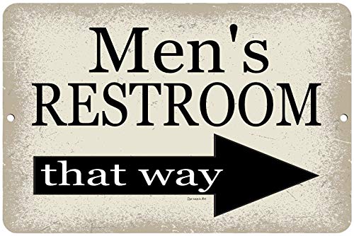 Men's Restroom Metal Sign – 8x12 Inch Bathroom Decor with Right Arrow – Durable Aluminum for Home, Pool, Wedding, or Restaurant Use
