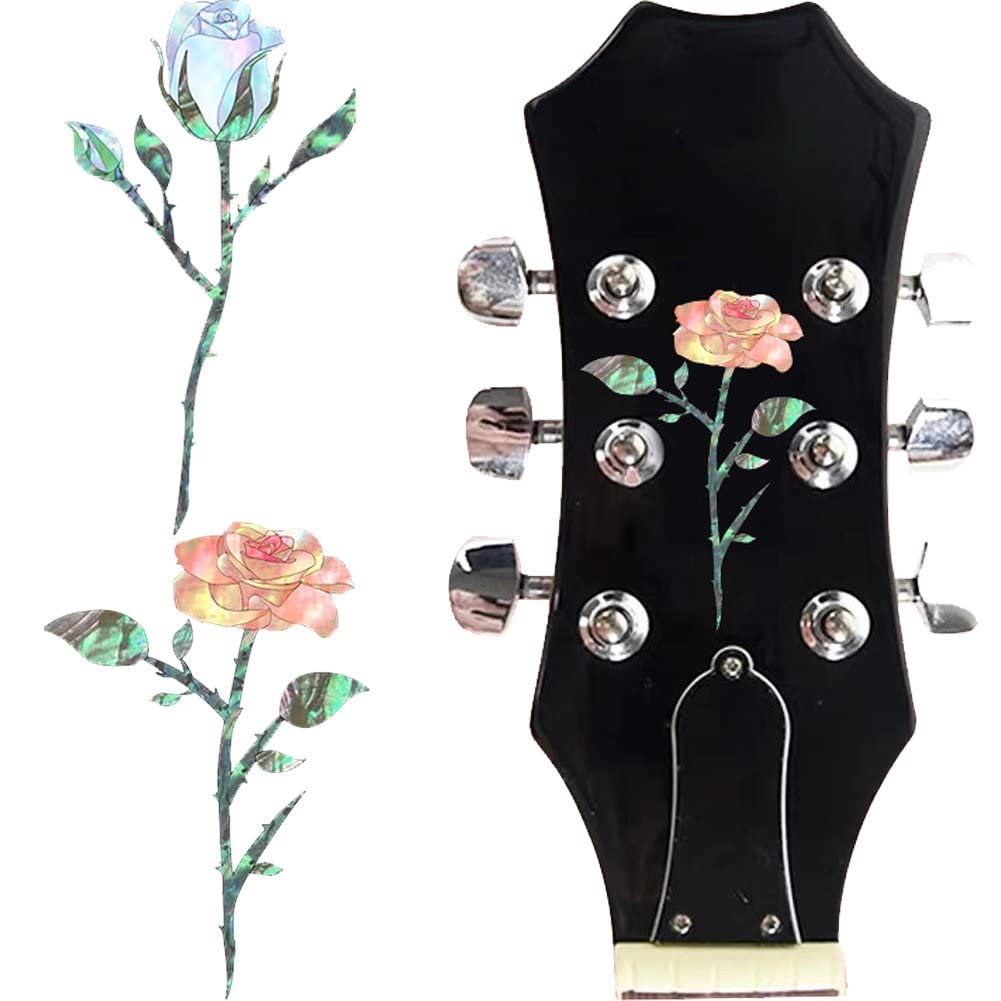 Casiler Style3 2Pcs Guitar Neck Fretboard Stickers Guitar Headstock Decals Diy Inlay Stickers Markers For Acoustic Guitar Electric Guitar