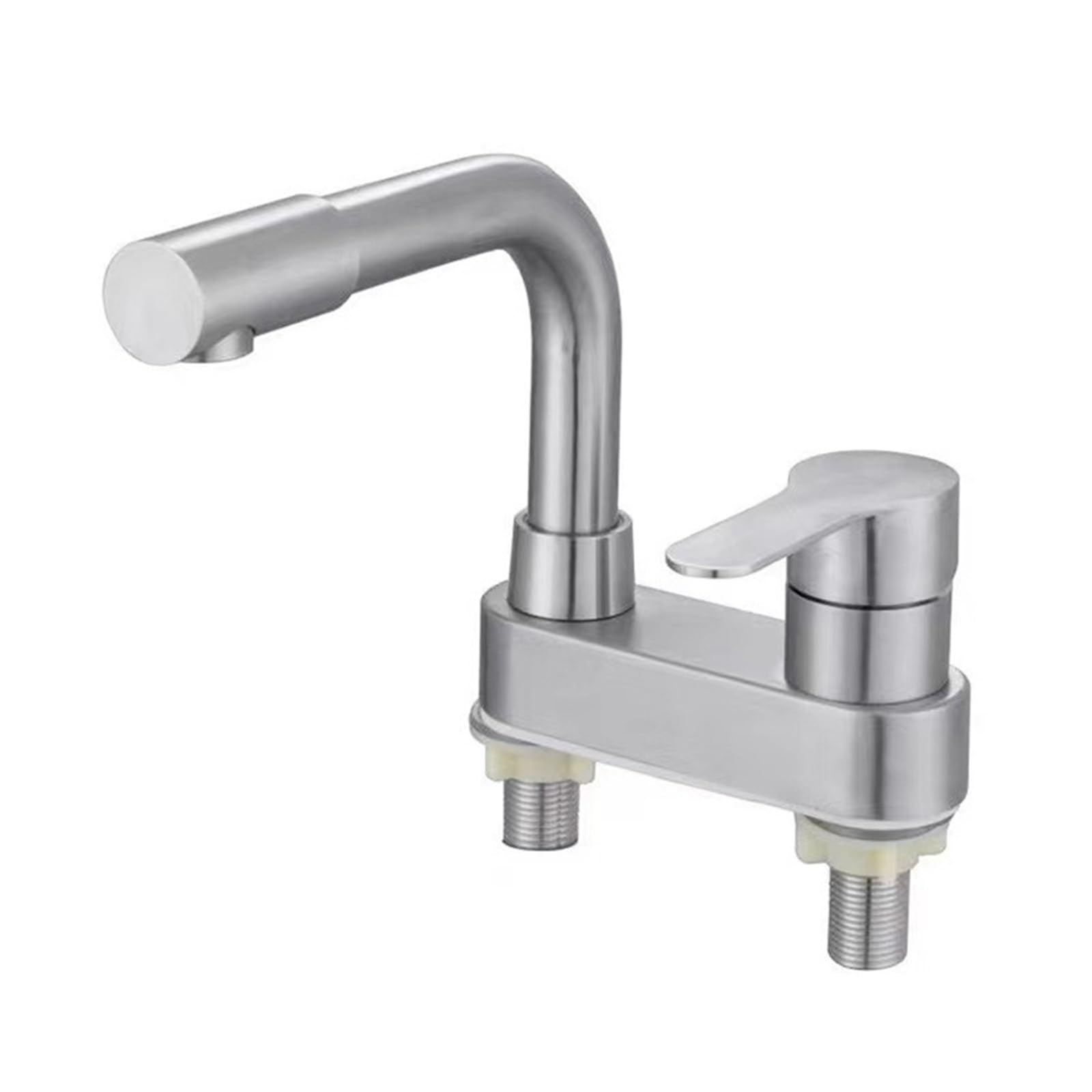 WIQUYBML Kitchen Tap, Bathroom Basin Faucet Stainless Steel Hot Cold Wash Mixer Crane Rotation Sink Faucets Double Hole Tap