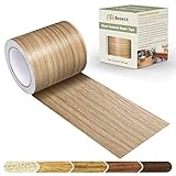 Besezx Wood Grain Tape, 2.4' X15', Self Adhesive Wood Grain Repair Patch for Tables, Chairs, DIY,Baseboards, Doors, Windows, Floors and Furniture Renovation.（Brown Walnut）