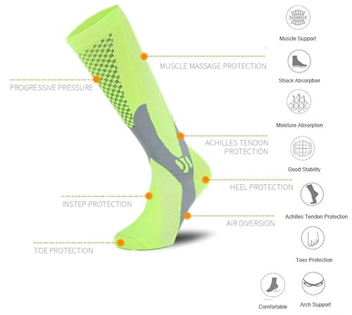 Meias de compressão, meias de compressão, maratona, ciclismo, corrida, trilhas, meias de compressão