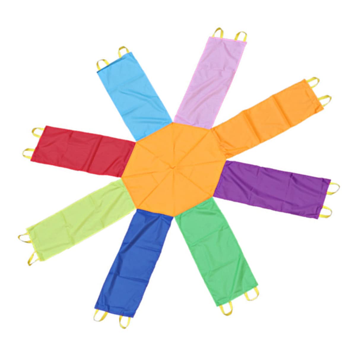Kisangel 1Pc Rainbow Umbrella Coordination for Fun Outdoor Activity to Develop Hand Strength Hand Eye Coordination Material for Group Play Parent Interaction