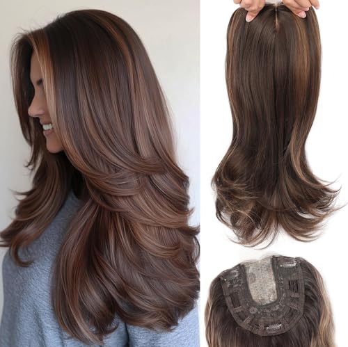 Lumhun 18Inch Hair Toppers for Women with Thinning Hair, Heat Resistant Fibre Synthetic 6.5