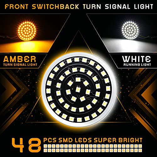 Quasco Led Turn Signal Lights 1157 Front + 1156 Rear Blinkers With Smoked Lens For 2 Inch Bullet Housing Compatible With Harley Dyna Sportster Softail Road Street Glide Road King Cruiser Turing #TOP1