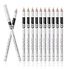 White Eyeliner Pencils Professional Use as Highlighter, Soft, Waterproof, Long-Lasting Eyeshadow, Eye Brightener, Beauty Makeup Tools (12pcs)