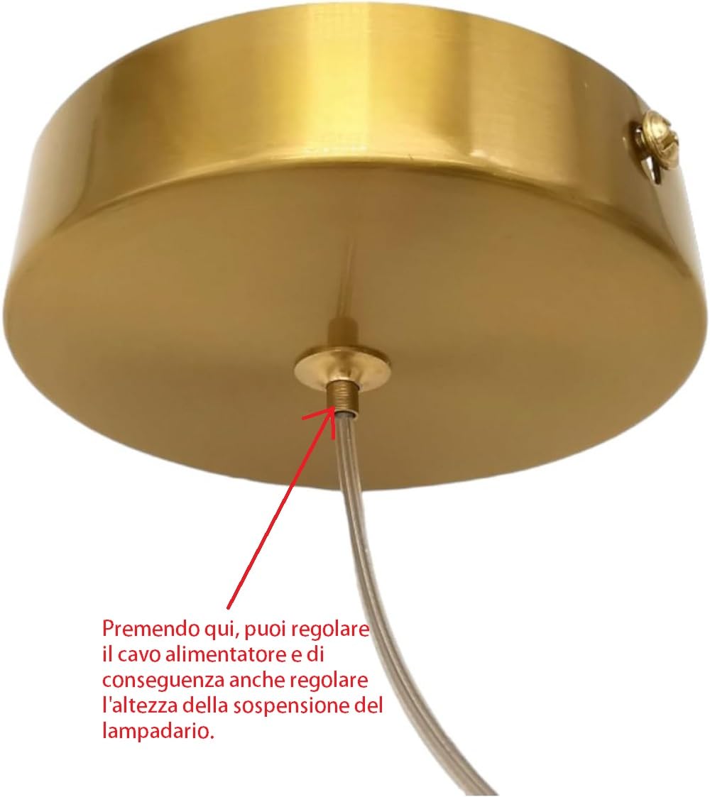 Lampadario Sospensione Moderno - MetallO Bronzo Con Sfera Vetro Opalino, Attacco G9, 120x15cm - Foto 3