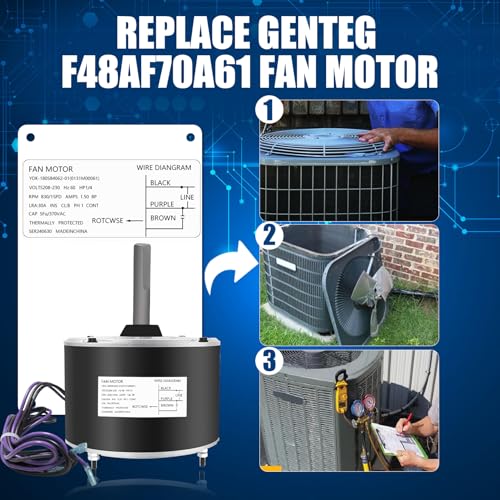 Image of 0131M00061SP Condenser Fan Motor 1 /4 Hp, YDK-180S84062-01, 1-Speed, 208 /230 Volts, 1.5 Amps, 830 RPM, Compatible with Goodman Amana Janitrol Air Conditioner Fan Motor, 0131M00014PS