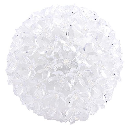 Sfera luminosa a LED con fiori di ciliegio, Ø 14 cm, luce bianca calda, con 100 lampadine LED, funzionamento a rete, decorazione per finestre, decorazione per la stanza per primavera, estate