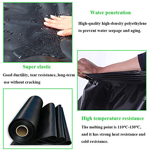 Alds 13 X 13 Ft Pond Liner Hdpe Rubber Liner 8 Mil 16 X 20 Ft 16 X 30 Ft Underlayment Puncture And Tear Resistant Proof Moisture For Fish Ponds Garden Fountain Pools #TOP1