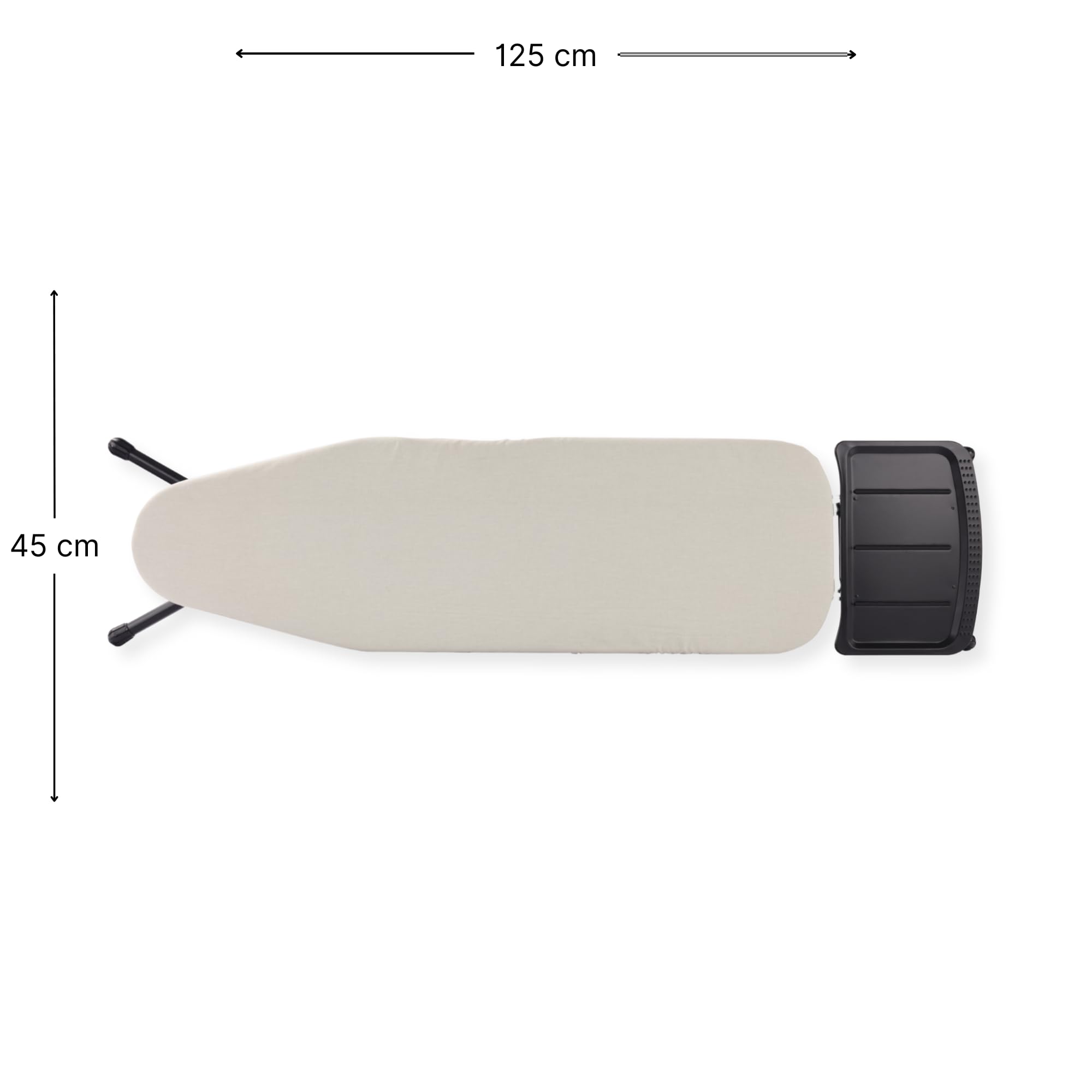 SensaHome Bügelbrett – Klappbarer Bügeltisch mit Dampfeinheitshalter – 125×45cm – Taupe
