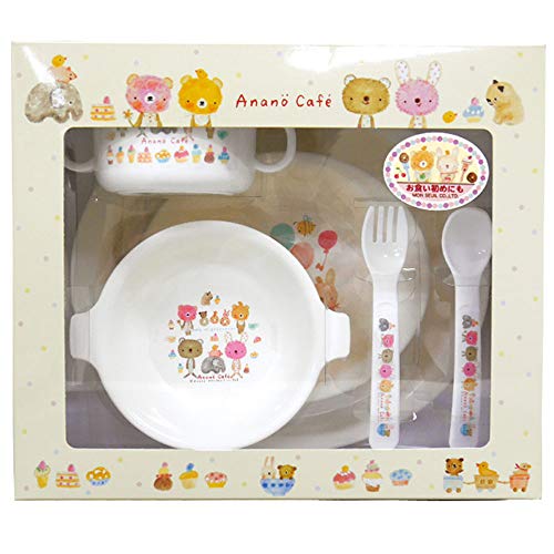 日本製 アナノカフェ 55066 Anano Cafe AC.ベビーnew食器セット モンスイユ 仕切り プレート スープカップ 両手マグ スプーン フォーク 食器 赤ちゃん トレーニング 贈り物 赤ん坊 ベビー かわいい