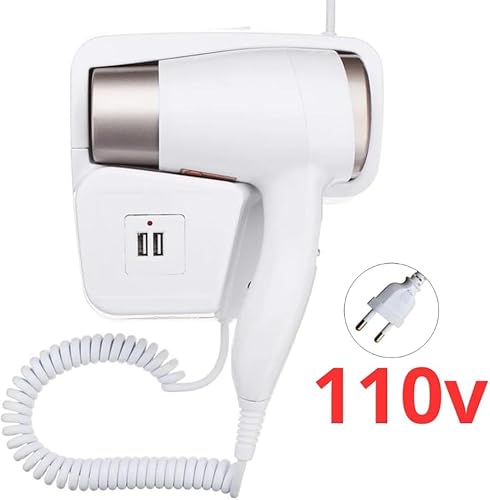Secador de Cabelo com Suporte de Parede 110v Potente 1500w para Banheiro Hotel Casa Suíte Pousada Ca