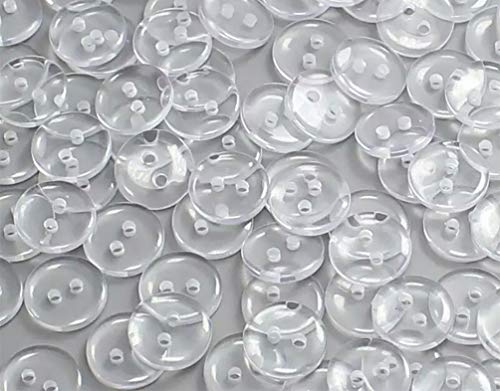 Goeielewe 200Pcs Clear Plastic Round Buttons, Resin Bread Buttons 2 Holes Handmade Diy Craft Clothes Sewing Shirt Button, 20Mm/0.78 Inches #TOP2