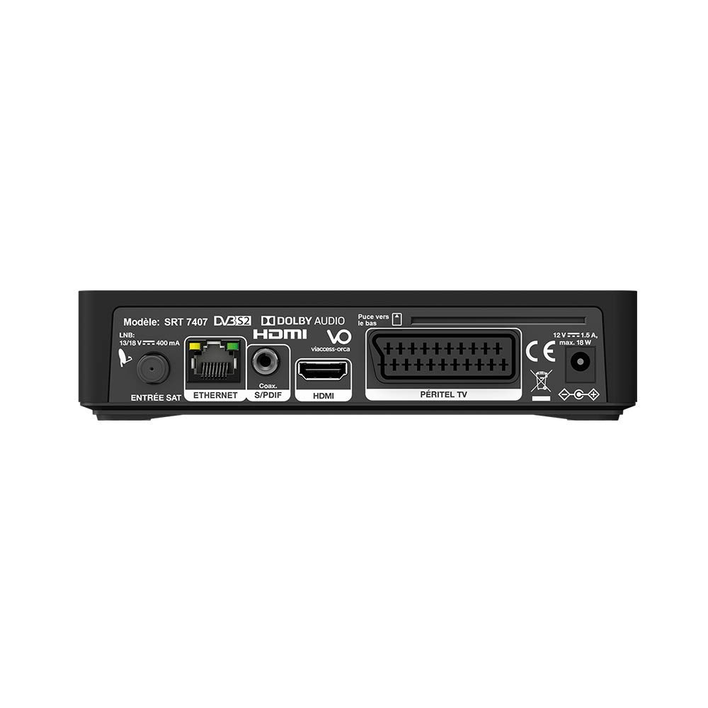 STRONG SRT7407 FRANSAT HD, DVB-S2, recevoir la TNT par Satellite, Carte FRANSAT valable 4 Ans, HDMI, Péritel, Spdif, USB, Flux RSS, Alimentation 230/12V fournie