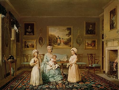 Affiche toile Mme Congreve et ses enfants salon de Londres portrait célèbre 60x90cm