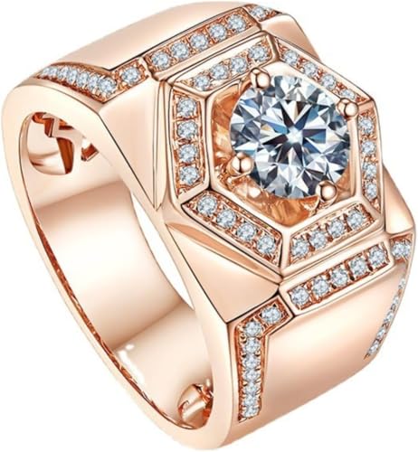Bague de mariage homme moissanite 1 carat diamant argent VVS1