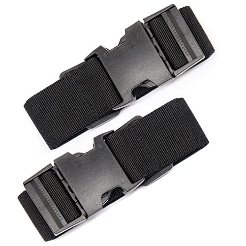 2Pieces Luggage Straps for Suitcase Travel Accessories TSA Approved, 80In Long Belts to Keep Your Suitcase Secure, Black Adjustable Bag Straps with Quick-Release Buckle for Travel Bag Closure