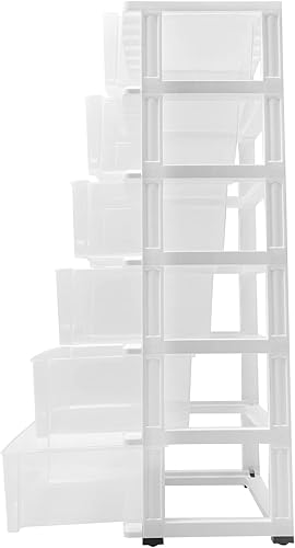 Miniatura 7 de Plastic Drawer Storage Organizer Rolling Cart, Vertical Storage Tower Container Unit Storage Bins 6-layer Organizer Mobile Clothes Storage Cabinet
