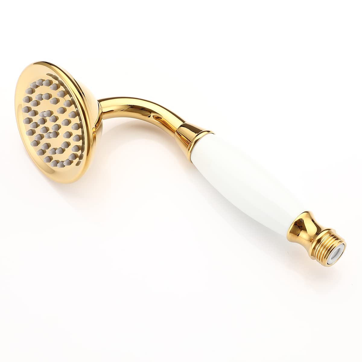 Soffione Doccia Vittoriano In Ottone - Diametro 10,7 Cm, Con Ugelli In Silicone, Stile Classico Per Bagno - Foto 4