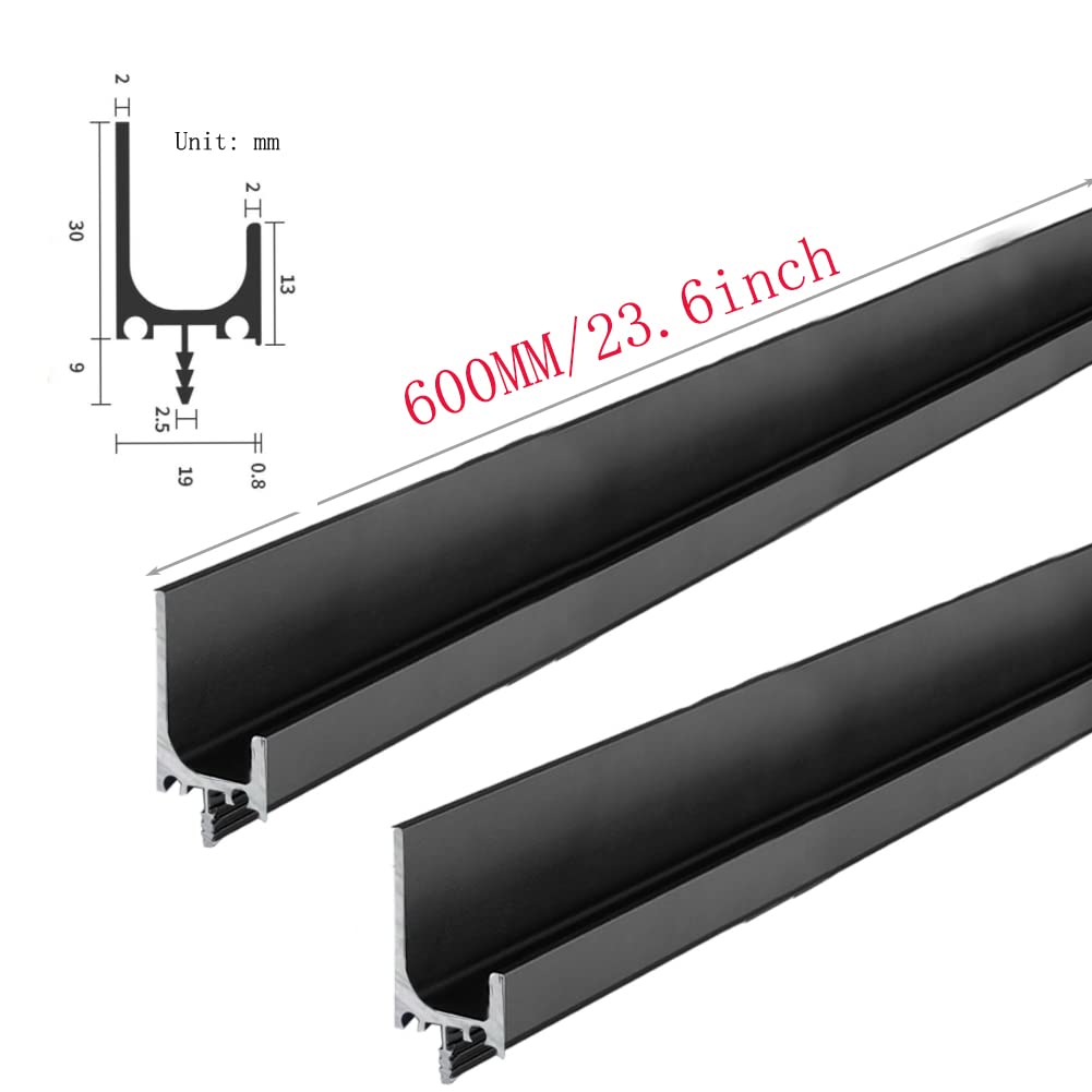 Hoopever 600mm Finger Edge Pulls, 2Pack L Shape 90°Concealed Handles with Snaps - Image 2