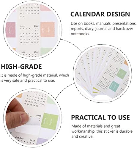 Toddmomy Sticker 2022 Calendar Stickers Monthly Calendar Tabs Adhesive Calendar Tabs for Bullet Notebook Journal Planner, 5 Sets, Jan. 2022- June. 2023 Planner Sticker