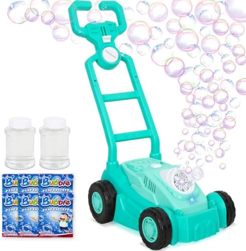 Machine à Bulles Tondeuse Enfant - Soufflante Automatique 600 Bulles Par Minute - Jouet Tondeuse à Gazon Avec Son Pour Enfants Dès 2 Ans, Idéal Cadeau