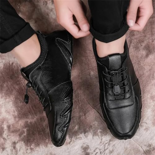 FMURY Men Shoes Men's Leather Loafers Casual Slip On Wear-Resistant Soft Bottom Dress Outdoor Business Shoes Man Flats3