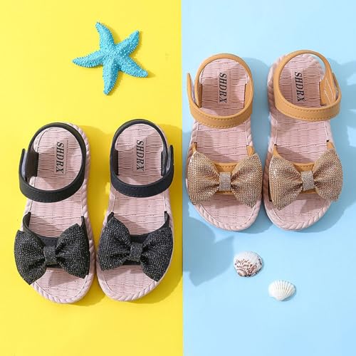 IWIHMIV Girl Sandals Summer Outdoor Casual Beach Walking Shoes with Bowknot Soft Sole Non Slip Toddler Girls Sandals2