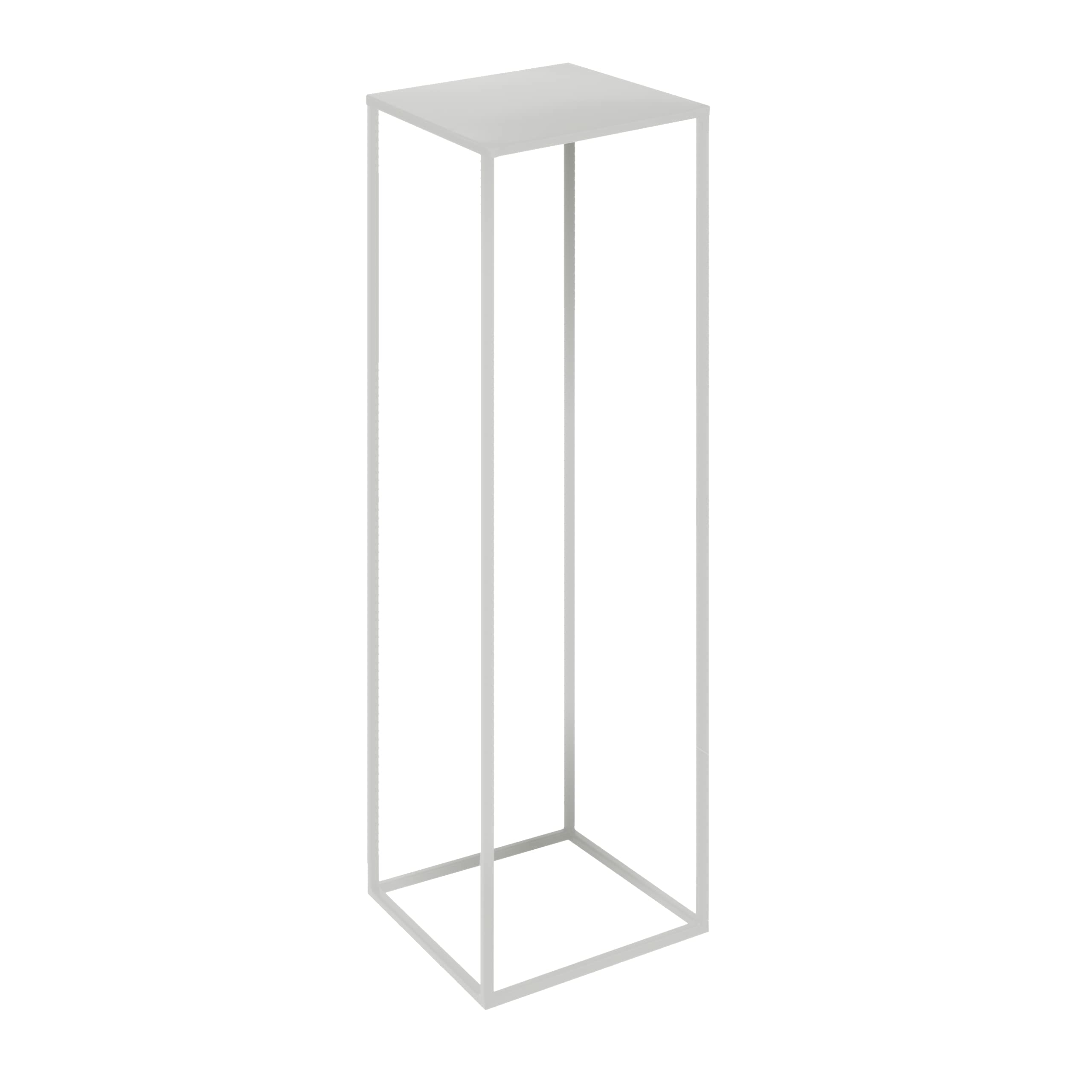 Blumenständer Ständer Aus Metall Modernes Loft Industriell Plant Stand für Blumentopf (24 x 24 x 100H cm, Weiß)
