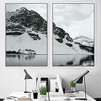 2 Piece Framed Canvas Wall Art Black and White Scenery Canvas Prints Home Artwork Decoration for Living Room,Bedroom - 16