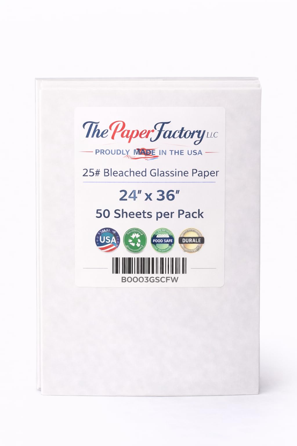 Glassine Paper 24 inches x 36 inches - 50 Sheets Premium Acid-Free Neutral pH. Archival Safe, Translucent, Grease-and Moisture-Resistant. Protect Artwork, Photos, documents, and Safe Food Wrapping.