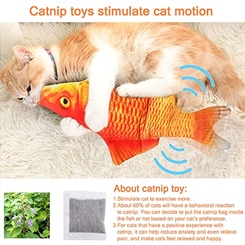 Cat Toys Flopping Fish With Silvervine And Catnip, 2 Pack Interactive Cat Toy For Indoor Cats, 11" Electric Moving Cat Kicker Exercise Toy, Wiggle Floppy Fish Toys For Small Dogs, Kitten, Small Pets #TOP1