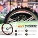 VOONKE 350MM Universal Racing/Golf Wooden Steering Wheel, 13.8-inch Steering Wheel 3-Spoke Wooden Electroplated Long Ribbed with Black Wire