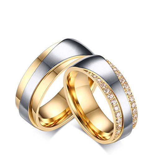 Bague de mariage deux amour cœur alliance homme femme zirconium 7mm