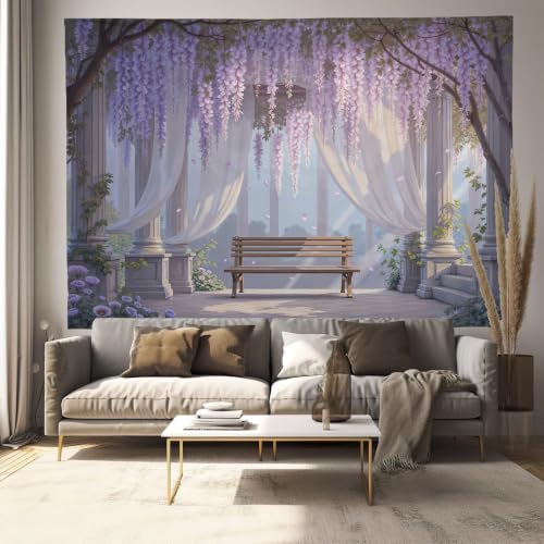 Tapisserie Fleurs rétro en fibre polyester de qualité supérieure