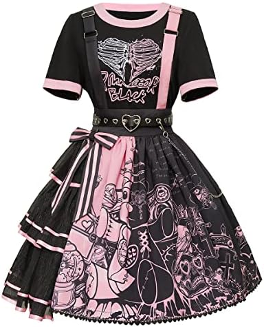 ZZEQYG Women's Cool Black Skirt Halloween Masquerade Party Punk Gothic Dress (XL, Skirt Suit) …