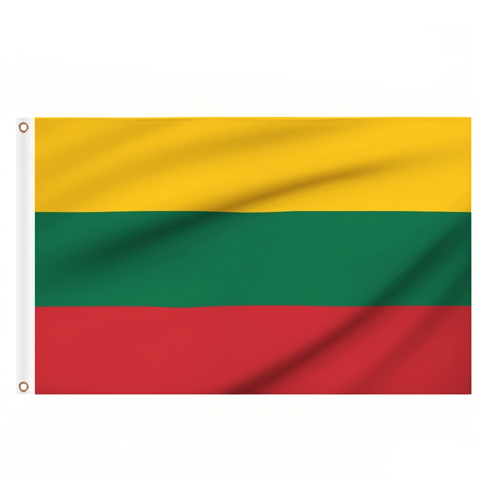 2PCS Lithuania Flag 5ft x 3ft, Large Big Lithuanian Flags with Brass Eyelets for Football Events School Culture Day National Day Party Outdoor Decorations