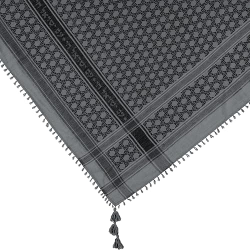 Sudra Jewish Scarf, Interlink Gray Scarf with Tassel for Men & Women Premium Fabric, Versatile as Neck or Head Scarf2