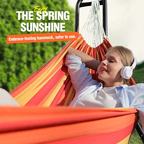 Hammock With Space Saving Steel Stand Included 2 Person Heavy Duty Outside Garden Yard, 550Lbs Capacity, Backyard Camping Use #TOP1