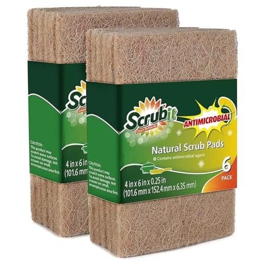 SCRUBIT Natural Scouring Pads (12 Pack) - Eco Friendly Scrubbing Pads for Kitchen Cleaning, Dishes, and Pots - Non-Scratch Kitchen Scrubbers - 100% Natural Sisal Fibers (12 Pack)