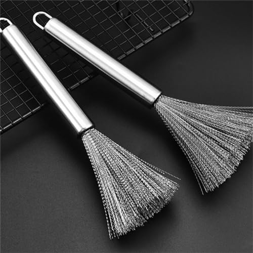 Image of Kitchen Brush, Pan Scrubber, Pot Brush, Pot Scrubber, Dishes Scrub Brush, Steel Scrubbers for Cleaning Dishes, Steel Wool Scrubber with Handle, Steel Scrubber, Steel Scrubber Brush