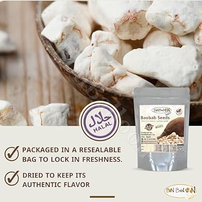 Baobab Seeds Natural Dried Seed Tabaldi Juice Drink Dry Herbs Pure Herbal Egypt Arab Herb Egyptian Rich Premium No Additives Non Gmo Kosher Halal ( 1 Pack  4.41 oz / 125 gm )