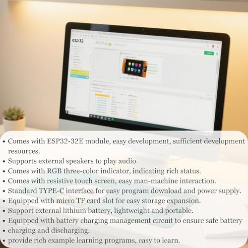 2PCS ESP32 Display 2.8 inch, ESP32-32E WiFi+BT Dual-core TFT Module with Acrylic Case, ESP32 Development Board ILI9341 Driver 240X320 Smart LCD Display Screen for Arduino IOT - Image 4