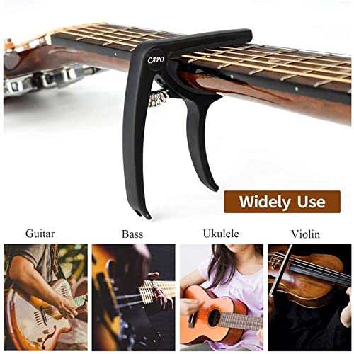 Capodastre Guitare avec 5 Mediators Unique Utilisation à Une Main Changement Rapide en Alliage d’aluminium Noir Capos… - Les Beatles, Paul McCartney, John Lennon, RIngo Starr, George Harrison Capodastre Guitare avec 5 Mediators Unique Utilisation à Une Main Changement Rapide en Alliage d'aluminium Noir Capos… – Image 4